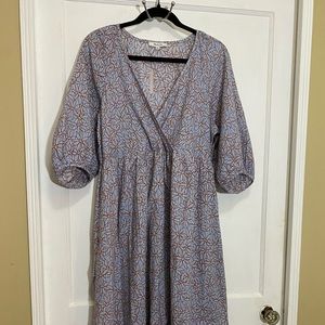 Madewell Marianna Puff-Sleeve Midi Dress in “Dream on Daisies” Print NWT